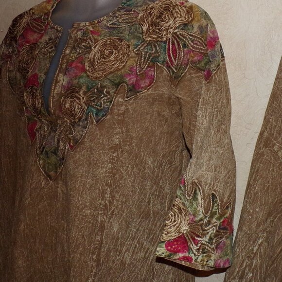 Vintage Embellished Tunic & Harem Shalwar Pants Stone washed Boho Hippy OS - Picture 8 of 11